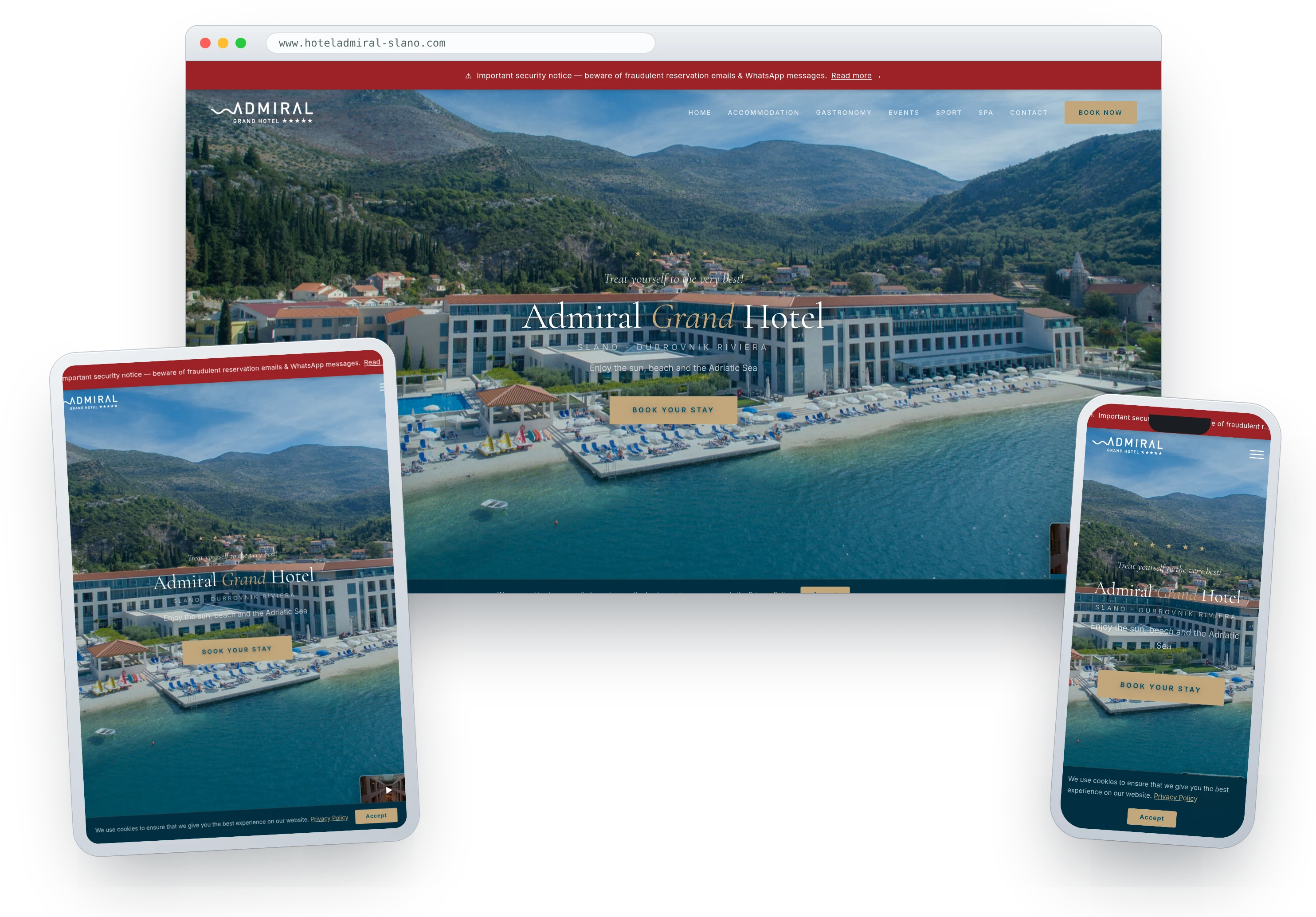Izrada web stranice hotela Admiral Grand Hotel, Slano