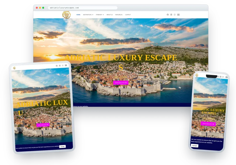 Izrada web stranice putničke agencije Adriatic Luxury Escapes, Dubrovnik