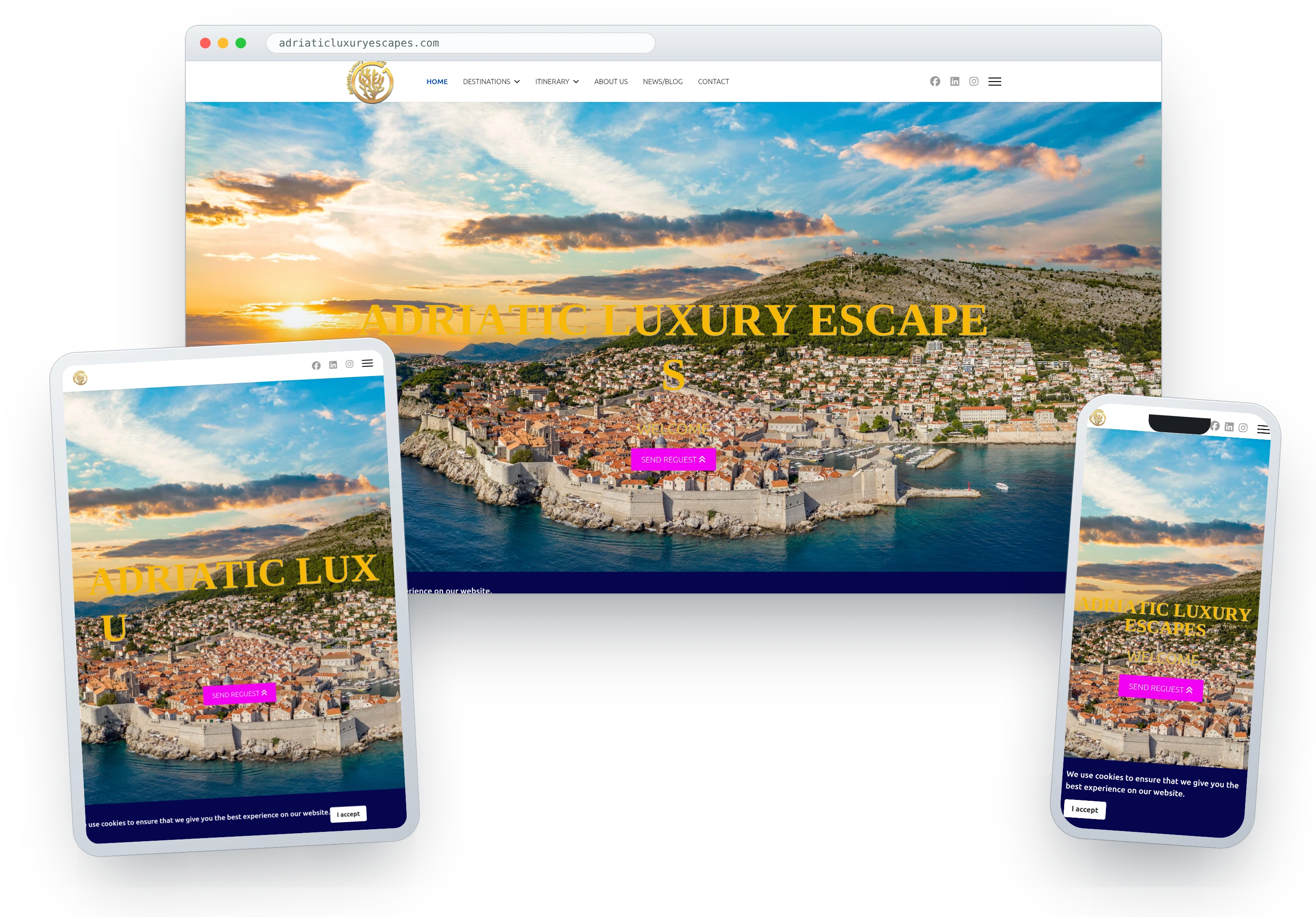 Izrada web stranice putničke agencije Adriatic Luxury Escapes, Dubrovnik