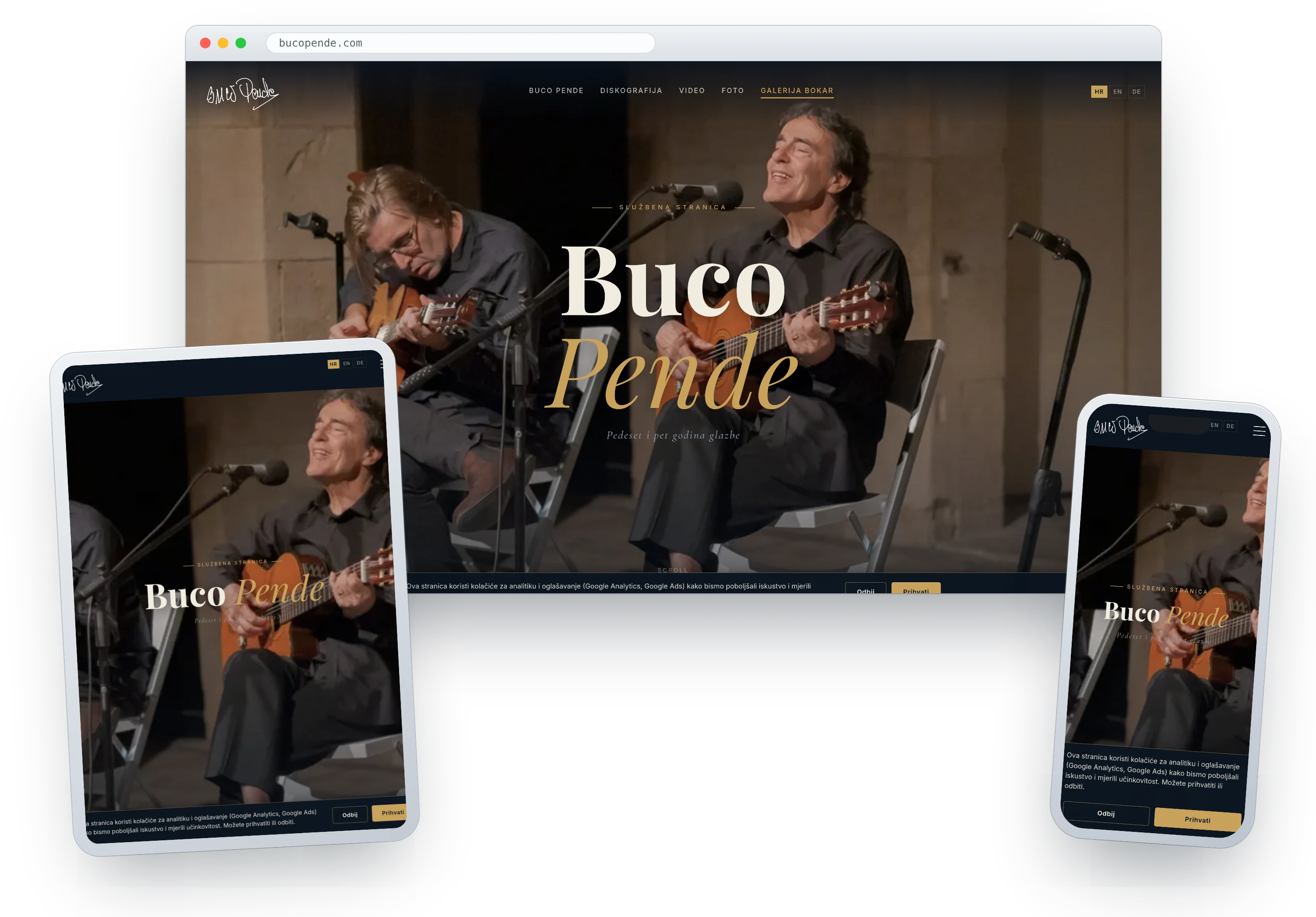 Izrada web stranice — Buco Pende, dubrovački kantautor i slikar