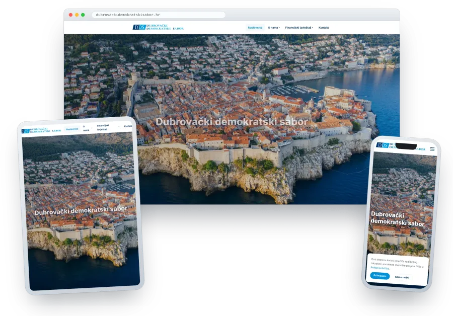 Izrada web stranice s admin sustavom — Dubrovački demokratski sabor, Dubrovnik