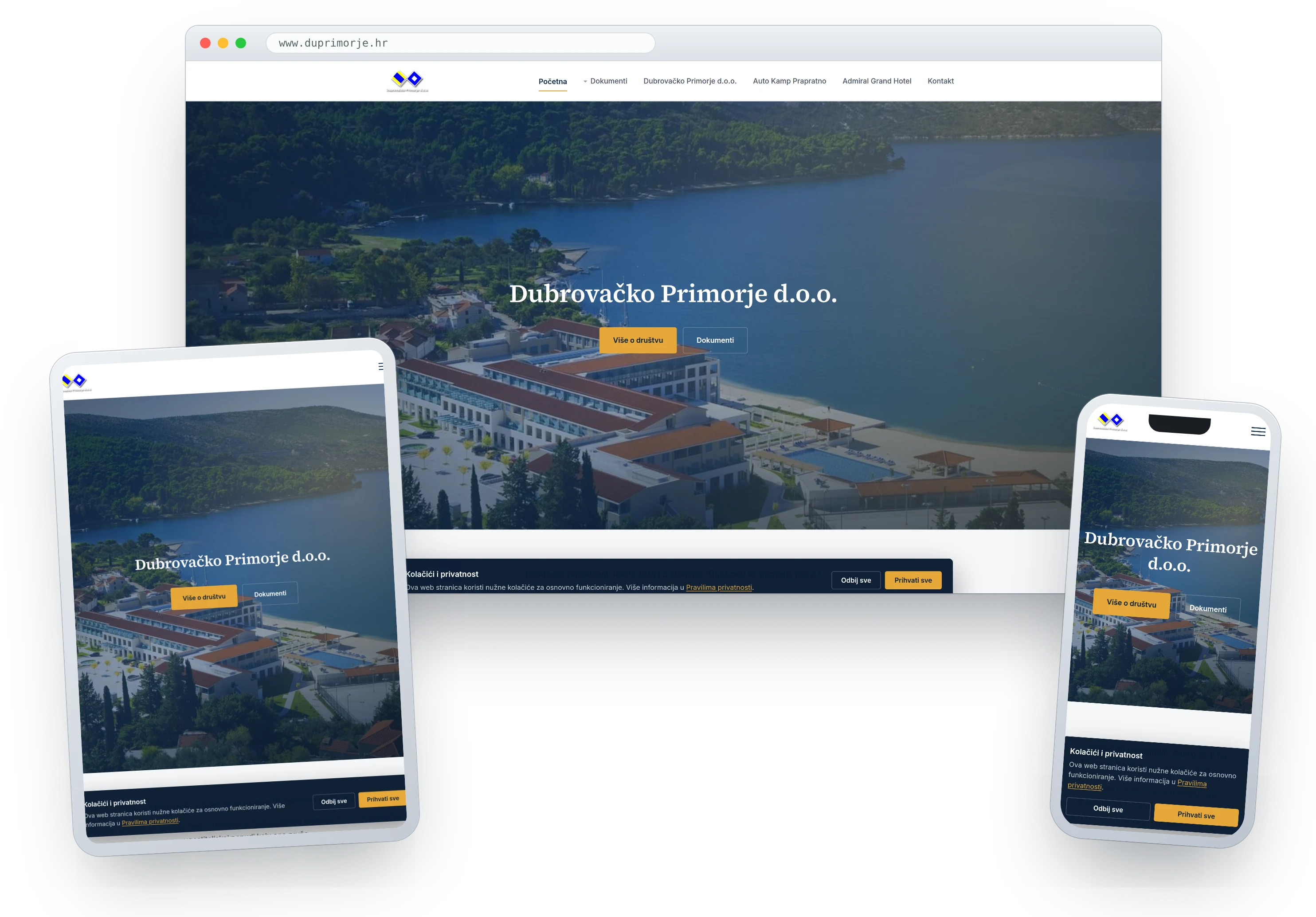 Izrada web stranice tvrtke Dubrovačko Primorje d.o.o., Dubrovnik