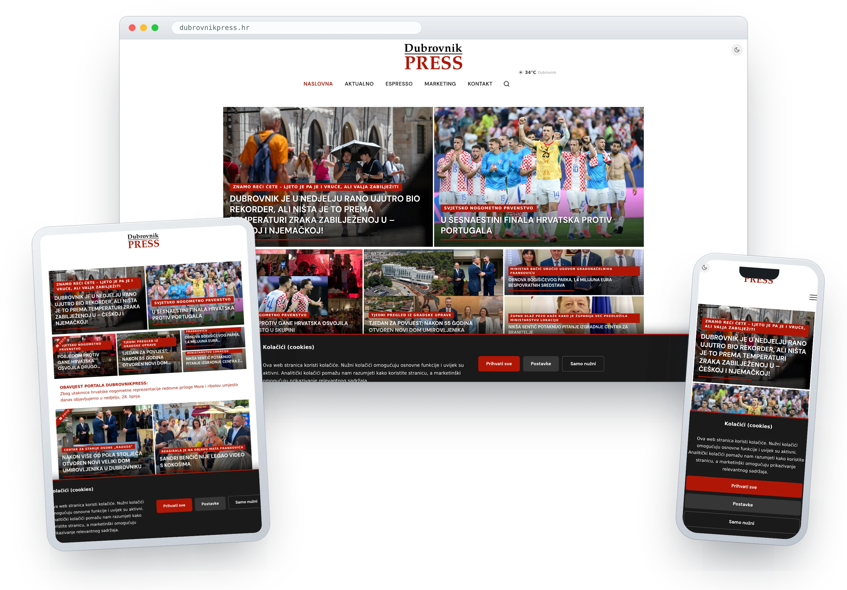 Izrada web portala Dubrovnik Press — vijesti iz Dubrovnika