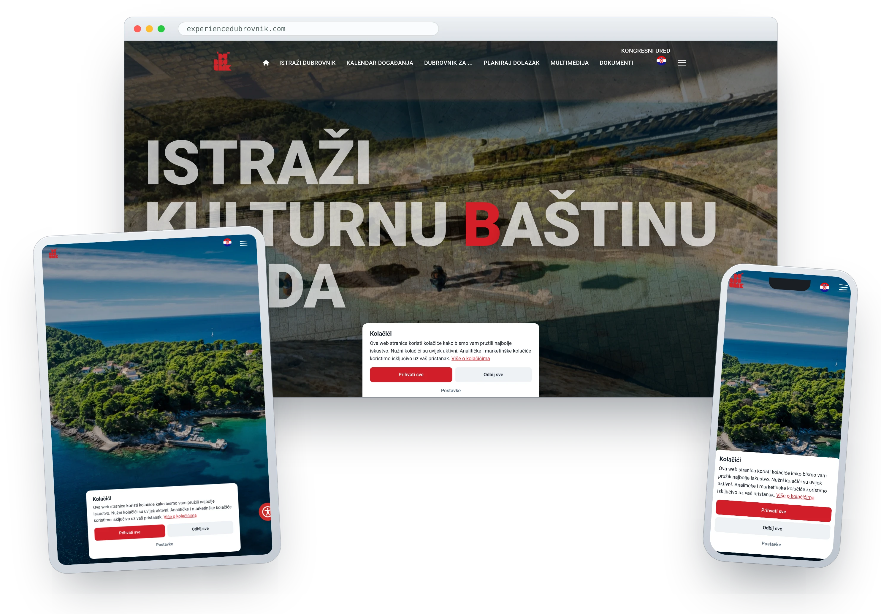 Web Turističke zajednice Grada Dubrovnika s kalendarom događanja i portalom za organizatore — Experience Dubrovnik