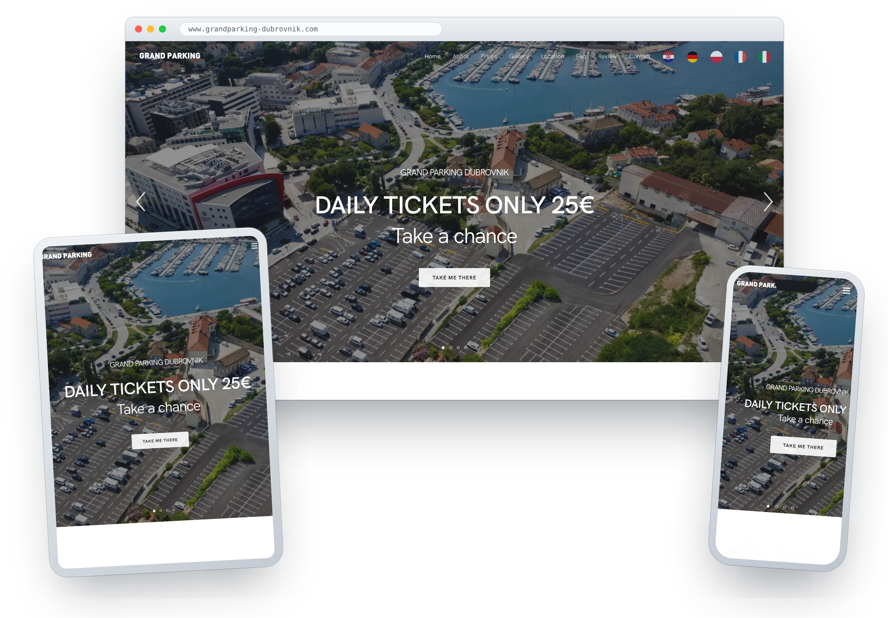 Izrada web stranice parkirališta Grand Parking, Dubrovnik