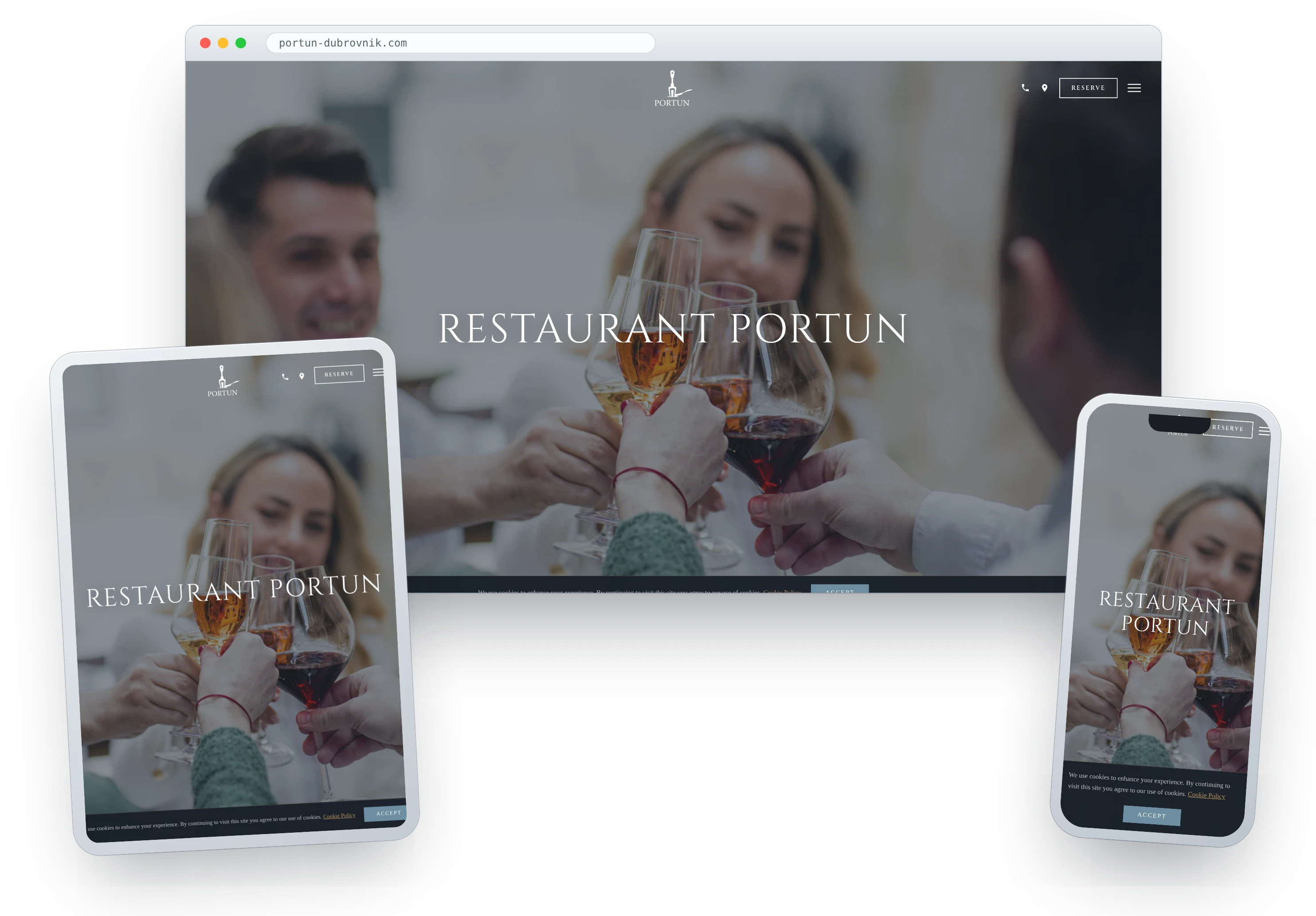 Izrada web stranice restorana Portun, Dubrovnik