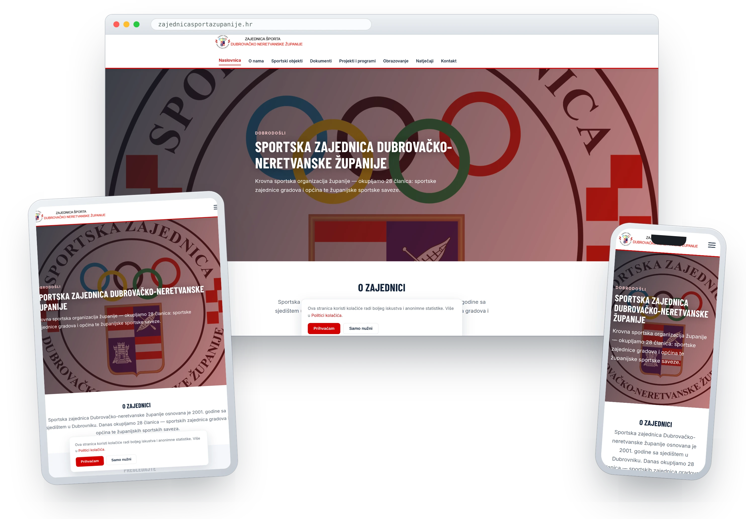 Izrada web stranice s admin sustavom — Sportska zajednica Dubrovačko-neretvanske županije