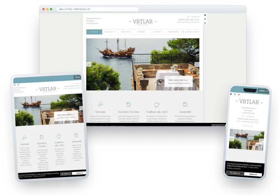Izrada web stranice Vrtlar — hortikultura i uređenje okoliša, Dubrovnik