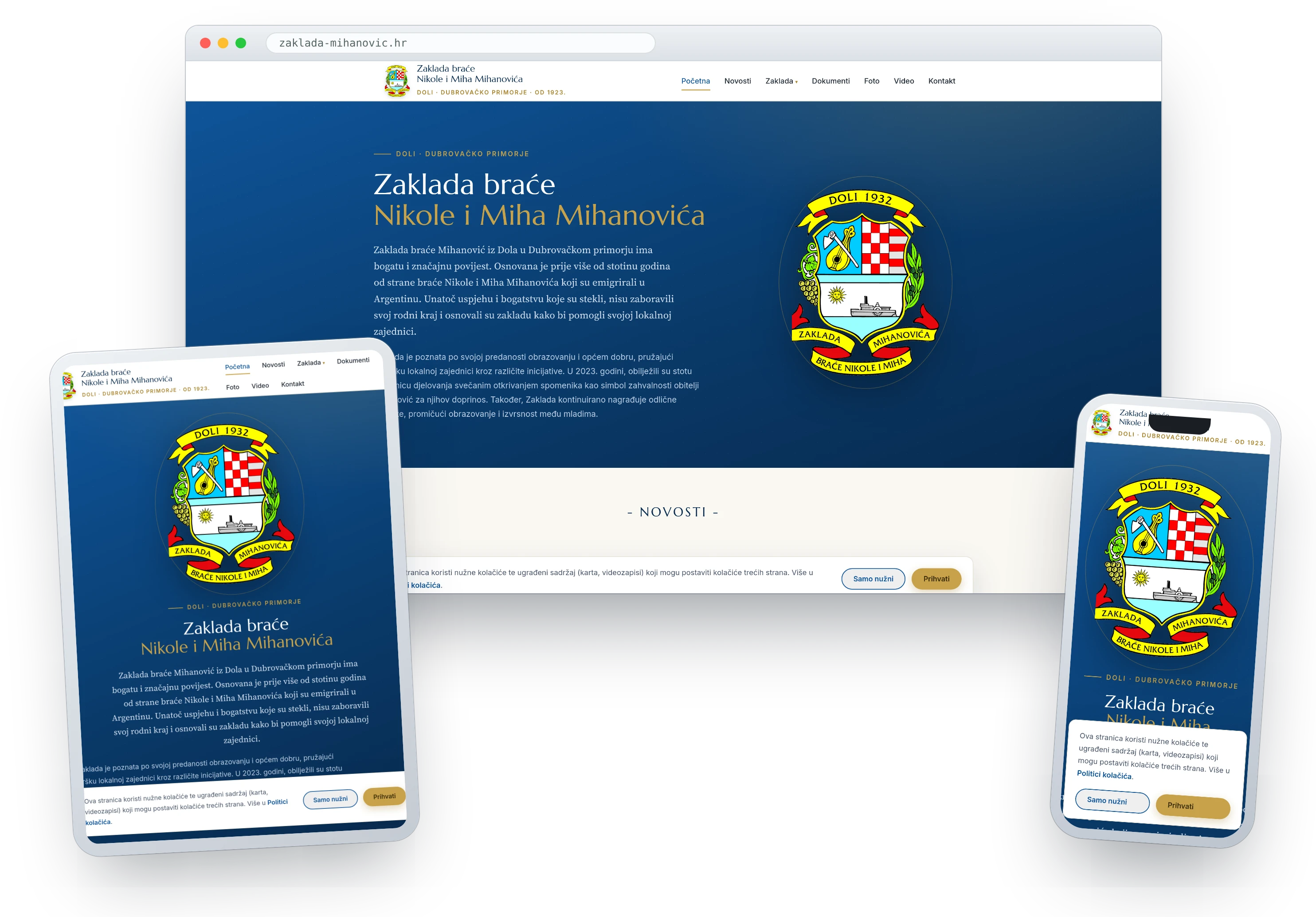 Izrada web stranice zaklade — Zaklada Mihanović
